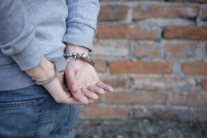 Man wearing handcuffs